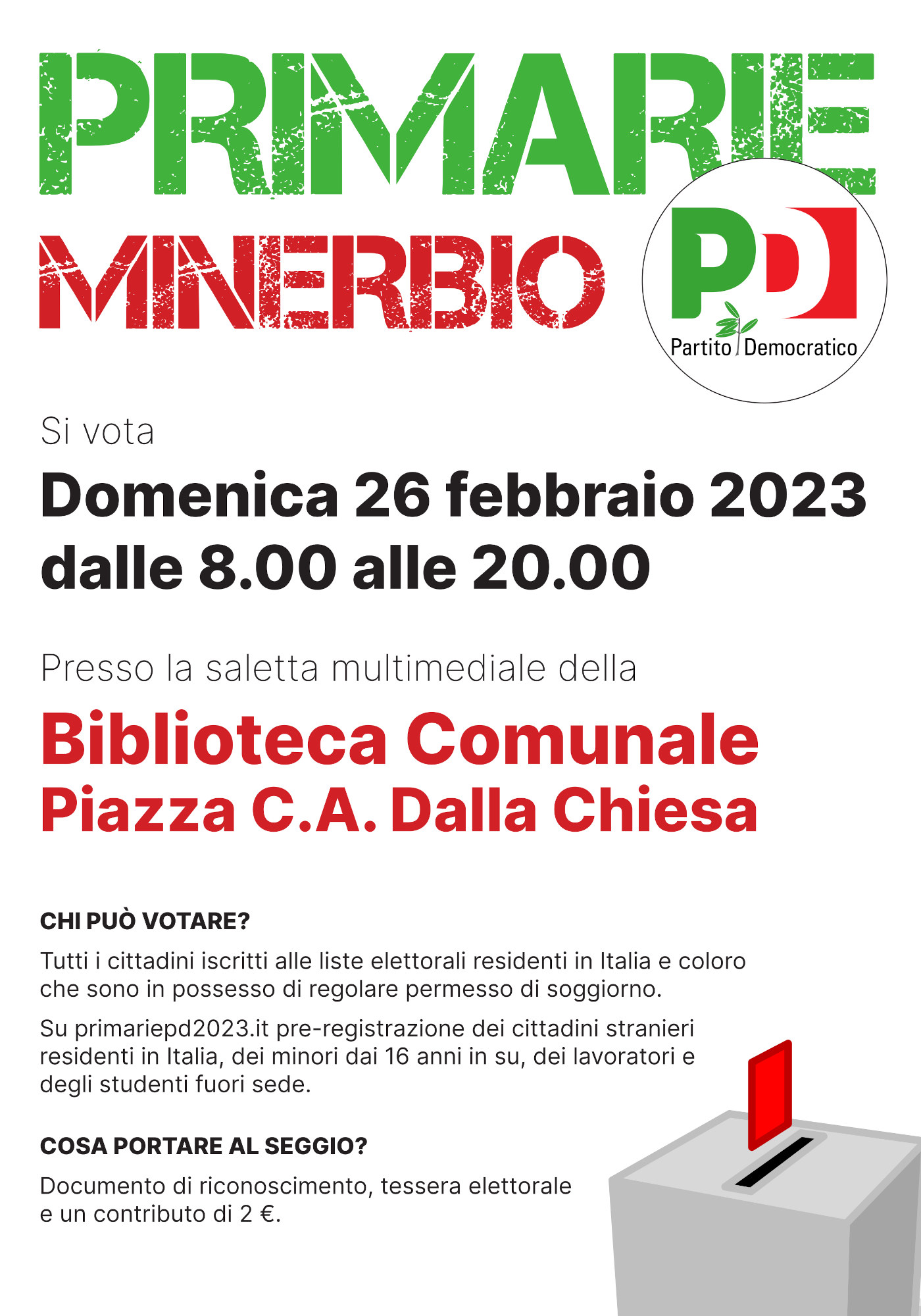 Primarie 2023 per il Partito Democratico