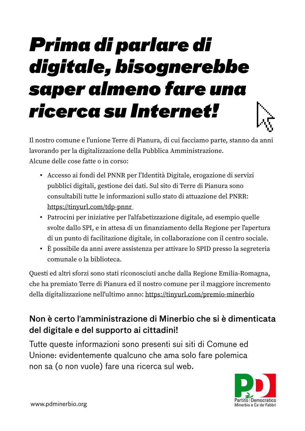 Prima di parlare di digitale, bisognerebbe saper fare una ricerca su internet!